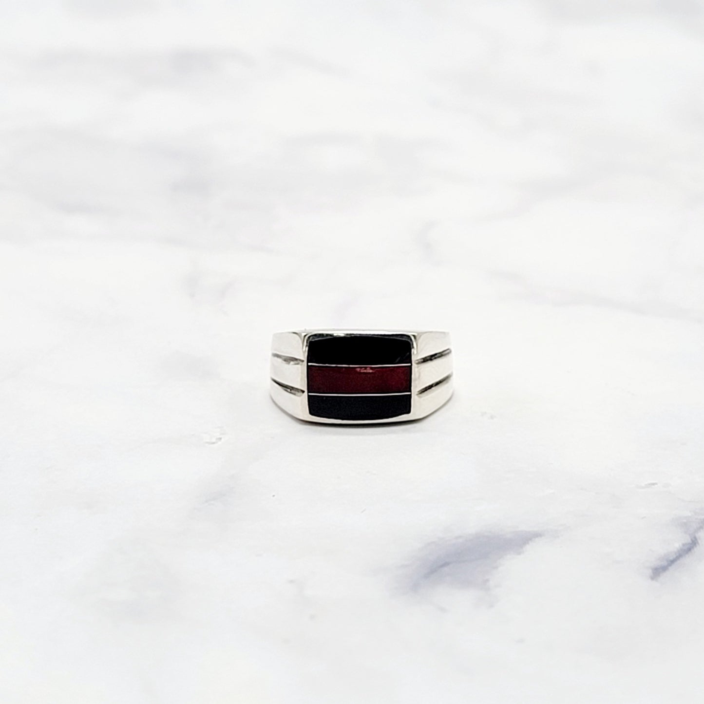 Black And Red Stone Ring