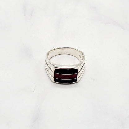 Black And Red Stone Ring