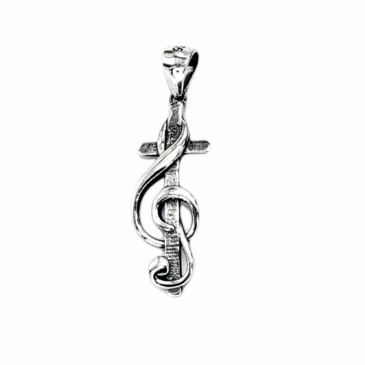 Treble Clef Cross Pendant